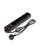 Сетевой фильтр TANGO, 5 розеток + 2 USB, 1.8 м, 10 А, 2200 Вт, с заземлением, чёрный - Фото 2