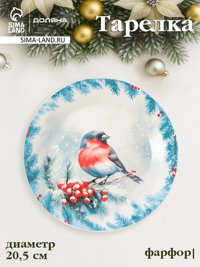 УЦЕНКА Тарелка «Зимний вечер» 20.5×20.5×2 см