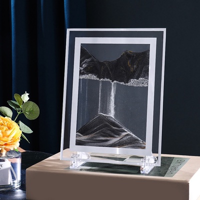 УЦЕНКА Песочные часы - картина «Аспро», 18×13 см, антистресс, песок чёрный