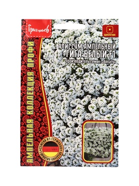 Семена цветов Алиссум Гига Белый (Giga White)  5м.др. 12.29 г.