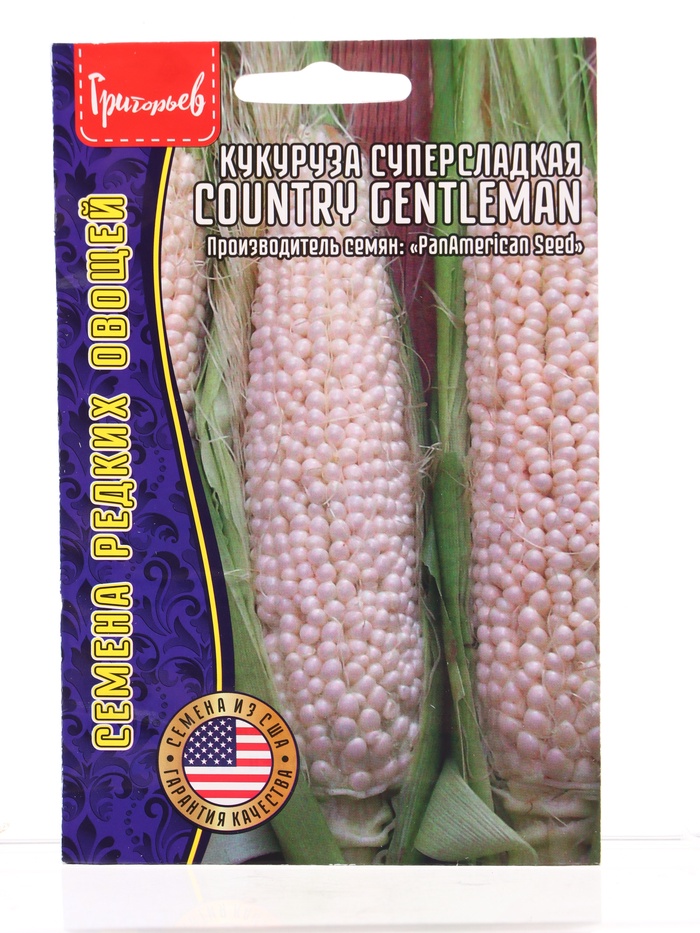 Семена Кукуруза Country Gentleman суперсладкая (США) 10шт.  12.29 г. - Фото 1
