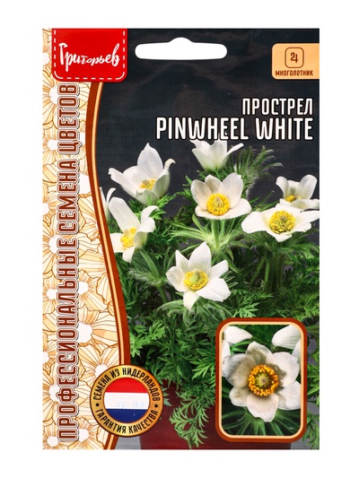 Семена цветов Прострел Pinwheel White 3шт.  12.29 г.