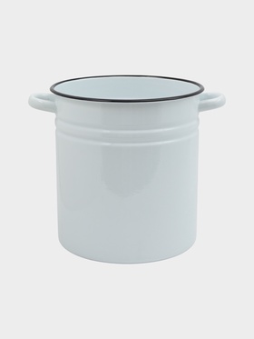 УЦЕНКА Кастрюля эмалированная, 12 л, d=26 см, цилиндрическая, нет крышки, белая 10983477