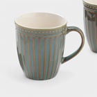 УЦЕНКА Набор кружек 2 шт Доляна "Винтаж" 350 мл 12х9х10 см, цвет синий - Фото 2