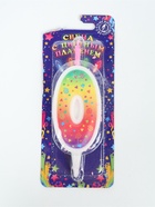 УЦЕНКА Свеча для торта «Цветное пламя», 10 см, цифра 0 10983509