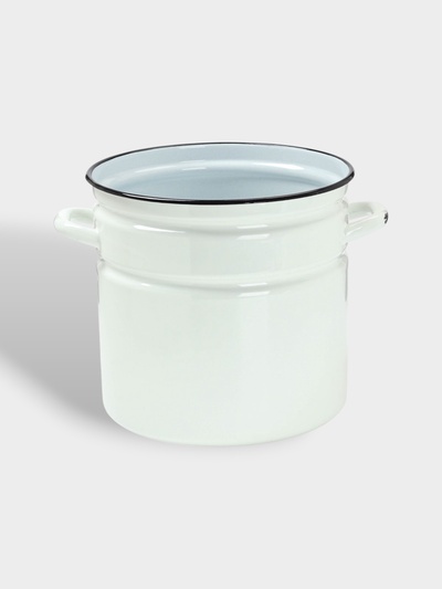 УЦЕНКА Кастрюля эмалированная, 12 л, d=26.5 см, без крышки, без декора, белая