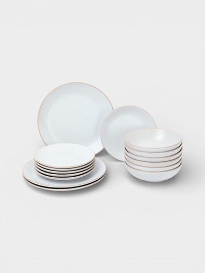 УЦЕНКА Сервиз столовый 15 шт. «Ваниль» 6 тар 19 см, 3 тар 27 см, 6 мисок 19 см, белая