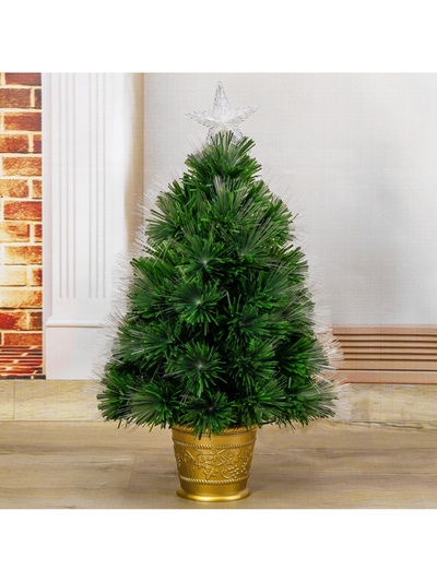 УЦЕНКА Ёлка фиброоптическая «Пучок радужный» 60 см d нижнего яруса 35 см, 55 веток