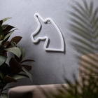 УЦЕНКА Неоновая вывеска «Единорог» 22×19 см, от батареек AAx3 + USB, свечение розовое 10983639