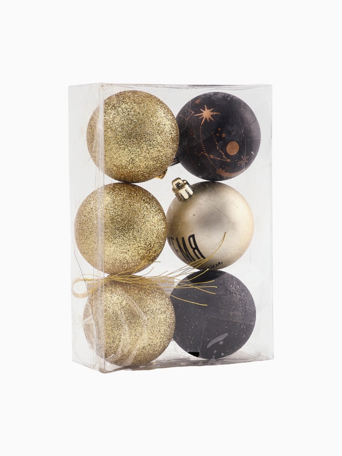 УЦЕНКА Набор шаров "Время вечеринки", чёрный и жемчужный, 6 штук, d-6, пластик - Фото 1