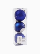 УЦЕНКА Набор ёлочных шаров "Мечтай!", пластик, d-8, 3 шт, синий с серебром - Фото 4