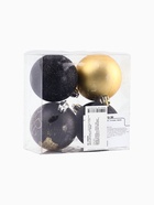 УЦЕНКА Набор шаров «Новогодних чудес», 4 штуки, черное золото, d-6, пластик - Фото 3