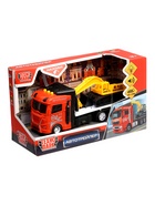 Машина пласт. "Автоперевозчик", 20 см, свет-звук, инерц., подв. дет., экскаватор в компл. 2054256-R 10977582