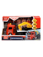 Машина пласт. "Автоперевозчик", 20 см, свет-звук, инерц., подв. дет., экскаватор в компл. 2054256-R 10977582