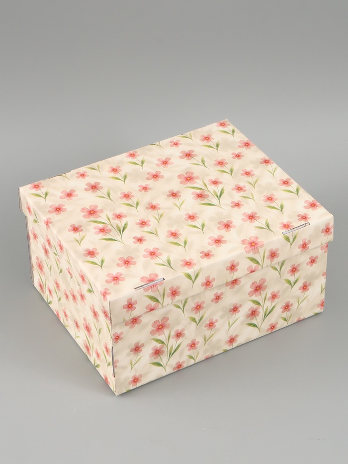 Коробка складная «Цветы», 31 х 25,5 х 16 см - Фото 1