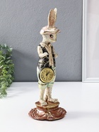 Фигура с часами настольными полистоун «Зайчик в кепке с часами», 12.5×12.5×35 см - фото 809455155