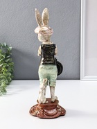 Фигура с часами настольными полистоун «Зайчик в кепке с часами», 12.5×12.5×35 см - фото 809455156