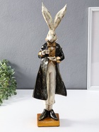 Фигура полистоун «Заяц с чашкой чая», 13.5×11×46.5 см - Фото 1