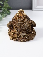 Нэцкэ фигурка полистоун «Денежная жаба с золотой монетой», 12×10.5×7.7 см - фото 809455167