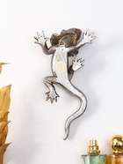 Панно настенное полистоун «Плащеносная ящерица», под чернённое серебро, 21×11.5×4.5 см - Фото 4