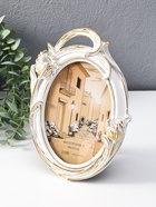 Фоторамка для фото 10×15 см «Махровые тюльпаны», полистоун, белая с золотом, 14×2.5×20 см - Фото 2