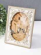 Фоторамка для фото 13×18 см «Овал в розах», полистоун, белая с золотом, 14×1.5×19 см - Фото 2