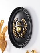 Панно настенное полистоун «Сердце с короной», чёрный с золотом, 20×2.5×26.2 см - Фото 2