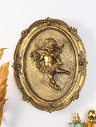 Панно настенное полистоун «Ангел с венком из роз», под золото, 21.5×4×27 см - Фото 1