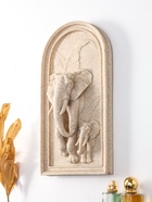 Панно настенное полистоун «Слон со слонёнком в джунглях», песочный, 19.2×7.4×37.2 см  (артикул 10915499)  большой выбор товаров оптом и в розницу по низким ценам с доставкой