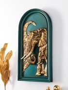 Панно настенное полистоун «Слоны в джунглях», зелёный с золотом, 18.7×7.5×36.7 см - Фото 2