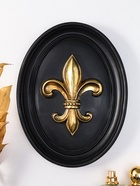 Панно настенное полистоун «Геральдическая лилия», чёрный с золотом, 20×2.5×26.2 см  (артикул 10915502)  большой выбор товаров оптом и в розницу по низким ценам с доставкой