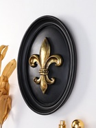 Панно настенное полистоун «Геральдическая лилия», чёрный с золотом, 20×2.5×26.2 см  (артикул 10915502)  большой выбор товаров оптом и в розницу по низким ценам с доставкой