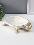 Фигура - подставка для мелочей «Черепаха», белая с золотом, полистоун, 28×19×5 см - Фото 3