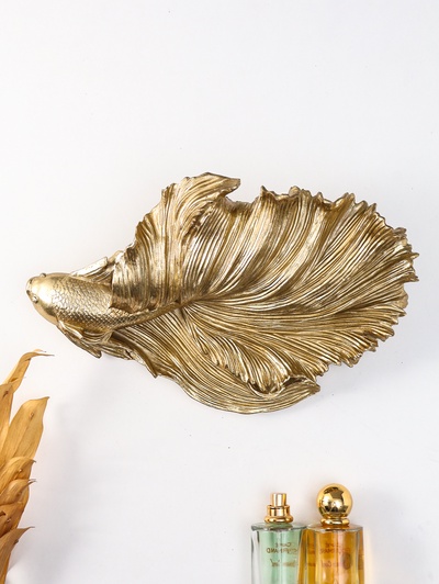 Панно настенное полистоун «Большая золотая рыбка. Вуалехвост», 31×19×11.7 см