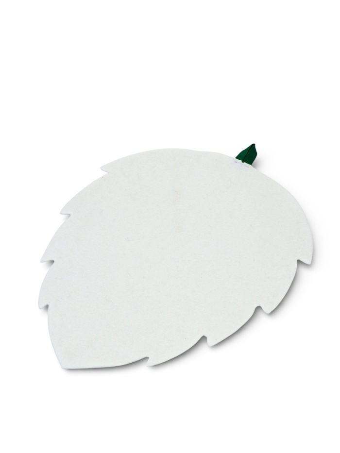 Коврик - сидушка для бани и сауны «Берёзовый лист», 49×38 см, войлок, белый - Фото 1