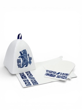 Набор для бани в пакете «Медведь» (шапка, коврик, рукавица)  (артикул 10972228)  большой выбор товаров оптом и в розницу по низким ценам с доставкой