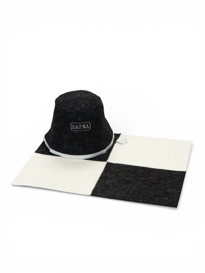 Набор для бани и сауны «Сауна» в пакете, 2 предмета: шапка, коврик