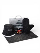 Набор для бани в портфеле «Набор банного благополучия» (шапка, рукавица, масла, коврик) - фото 68177744