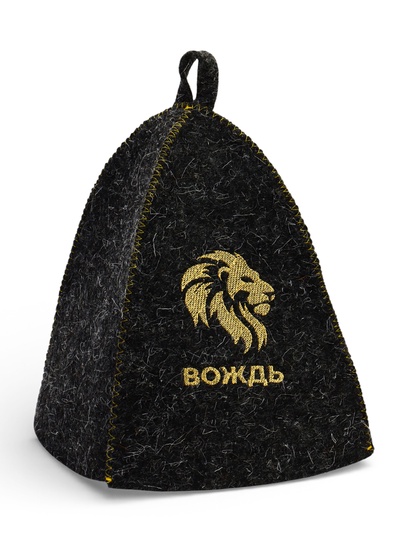 Шапка для бани и сауны «Вождь», полиэфир, шерсть, серая