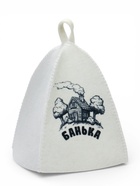 Шапка банная с принтом «Банька», войлок, белая - фото 68177748