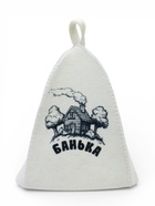Шапка для бани и сауны «Банька», полиэфир, шерсть, белая  (артикул 10972238)  большой выбор товаров оптом и в розницу по низким ценам с доставкой