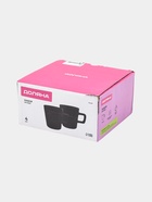 УЦЕНКА Набор кружек 4 шт. Доляна 20×2 см «Гранит» 340 мл черный матовый 10984086