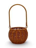 Корзина пластик 14 х 14 х 12 см, ручка17 см металл каркас коричневый - фото 68177761