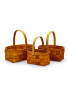 Набор корзин 3 шт 28х19х11 24х16х11 20х13х11 см ручка h=18/18/17см - фото 68177767