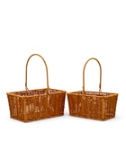 Набор корзин 2 шт 23х11х13  26х17х15 см ручка h=18/18 см металл каркас - фото 68177777