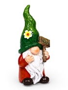 Садовая фигура из полистоуна «Гном Welcome», 10×10×27 см - Фото 3