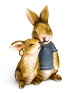 Садовая фигура из полистоуна «Заяц с дочкой», 23×18×12 см - Фото 1