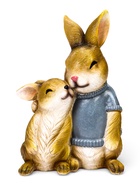 Садовая фигура из полистоуна «Заяц с дочкой», 23×18×12 см - Фото 2