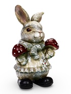 Садовая фигура из полистоуна «Зайка с грибами», 26×12×16 см  (артикул 10919487)  большой выбор товаров оптом и в розницу по низким ценам с доставкой