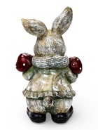 Садовая фигура из полистоуна «Зайка с грибами», 26×12×16 см - фото 68177864